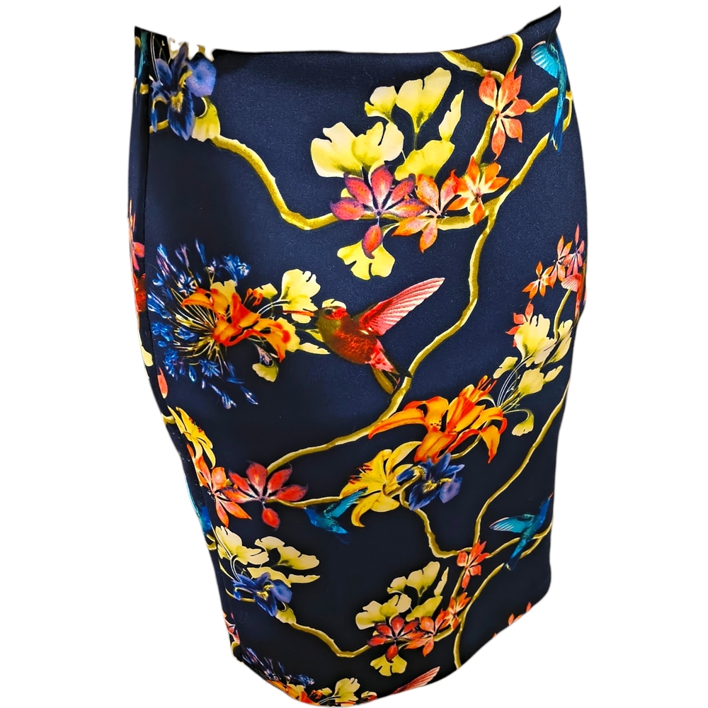 Floral Print Navy Skirt
